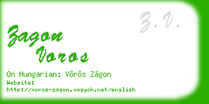 zagon voros business card
